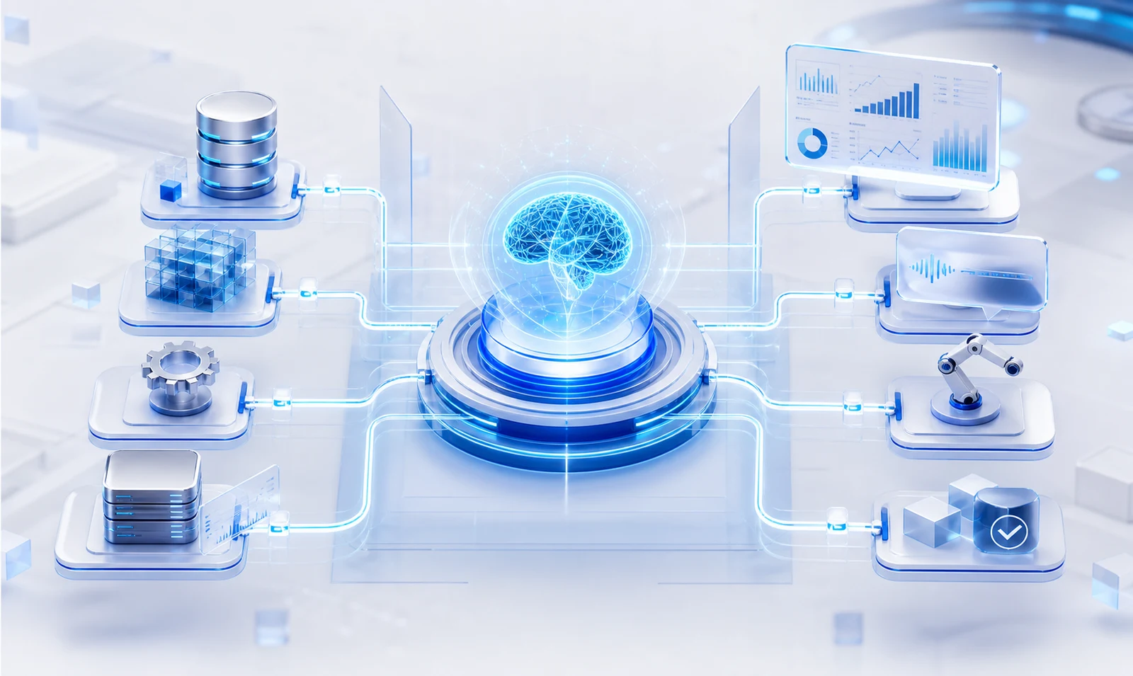 Capa cognitiva conectando datos, voz, analítica y automatización empresarial